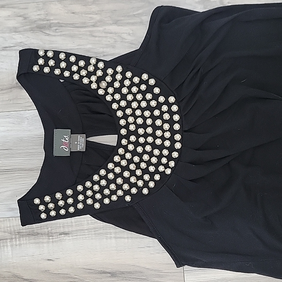High Neck Embellished Tank - Black - Small - Picture 2 of 5